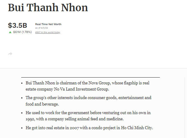 Gọi tên ông Bùi Thành Nhơn: Tỷ phú USD chính thức, giàu thứ 2 Việt Nam
